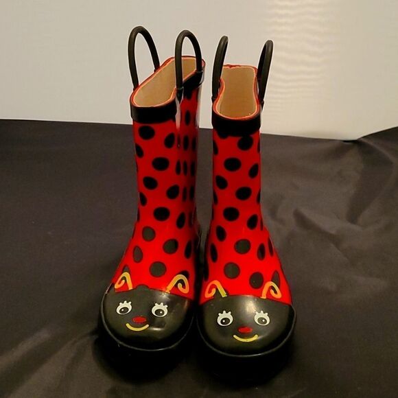 BRAND NEW LADYBUG  GIRL RAIN BOOTS - Picture 2 of 16